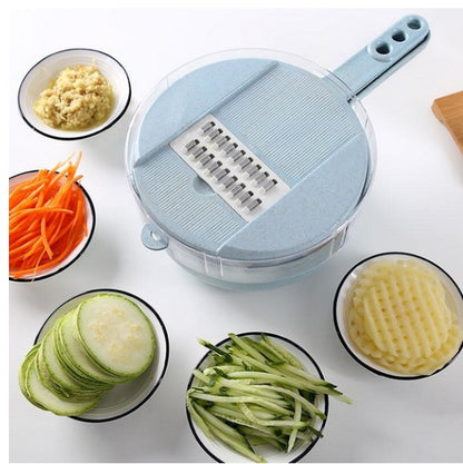 8-in-1 Mandoline Slicer & Grater – Vegetable Cutter with Strainer