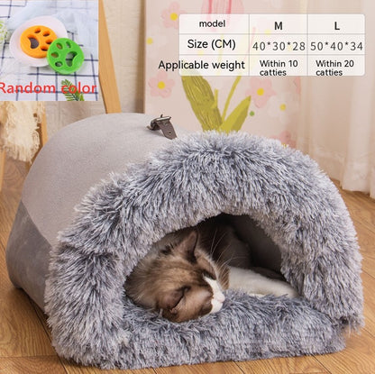 Portable Warm Pet Nest – Moisture-Proof Autumn/Winter Dog & Cat Bed