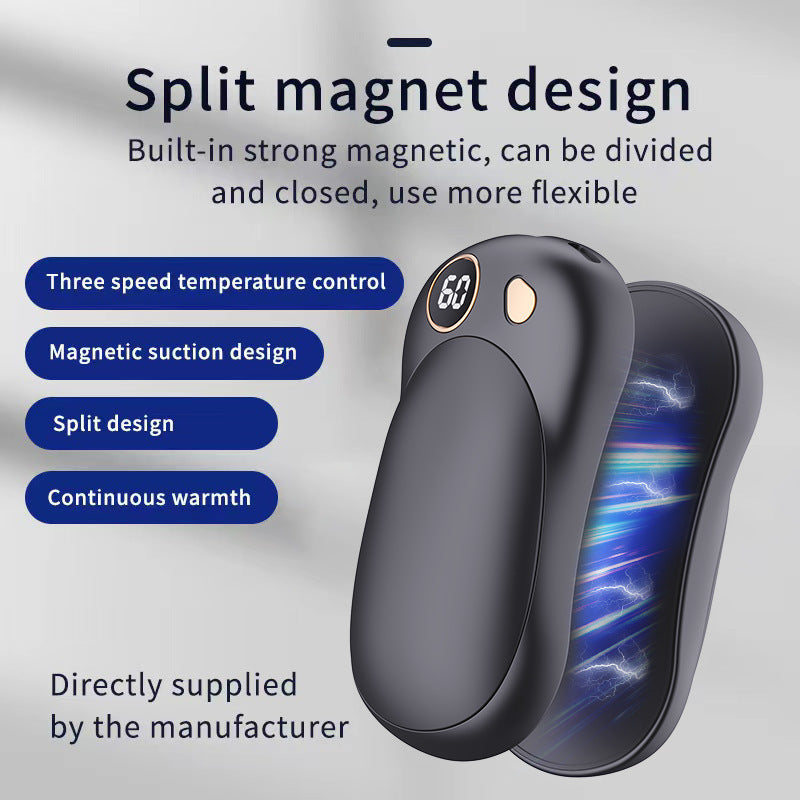 Usb Charging Split Self-heating Magnetic Suction Hand Warmer