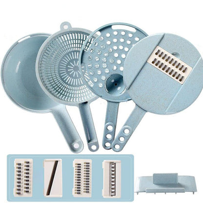 8-in-1 Mandoline Slicer & Grater – Vegetable Cutter with Strainer