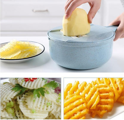 8-in-1 Mandoline Slicer & Grater – Vegetable Cutter with Strainer