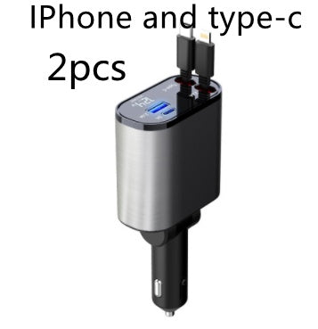 100W Metal Car Charger, USB & Type-C, Super Fast Charging Adapter