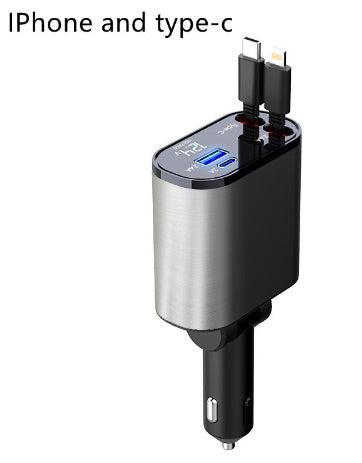 100W Metal Car Charger, USB & Type-C, Super Fast Charging Adapter