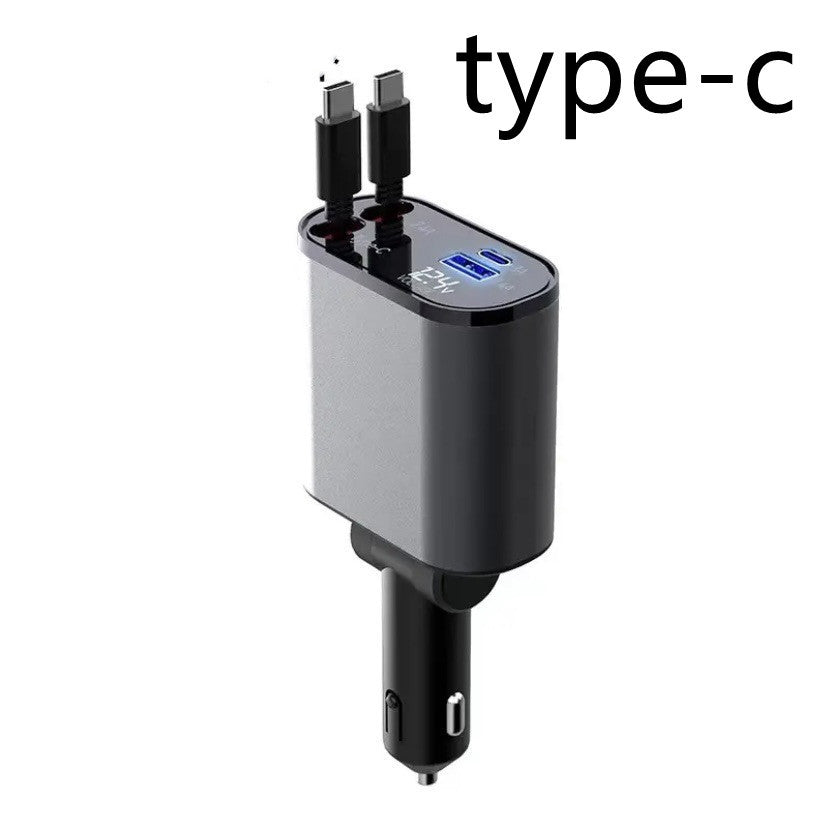 100W Metal Car Charger, USB & Type-C, Super Fast Charging Adapter