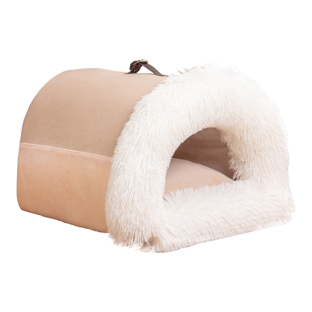 Portable Warm Pet Nest – Moisture-Proof Autumn/Winter Dog & Cat Bed