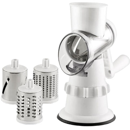 3-in-1 Vegetable Slicer & Grater – Manual Kitchen Chopper & Shredder