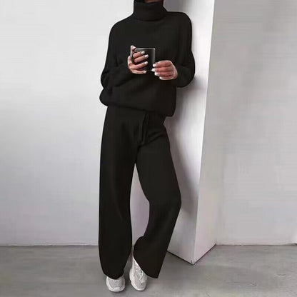 Turtleneck Sweater And Drawstring Straight Pant