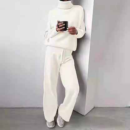 Turtleneck Sweater And Drawstring Straight Pant