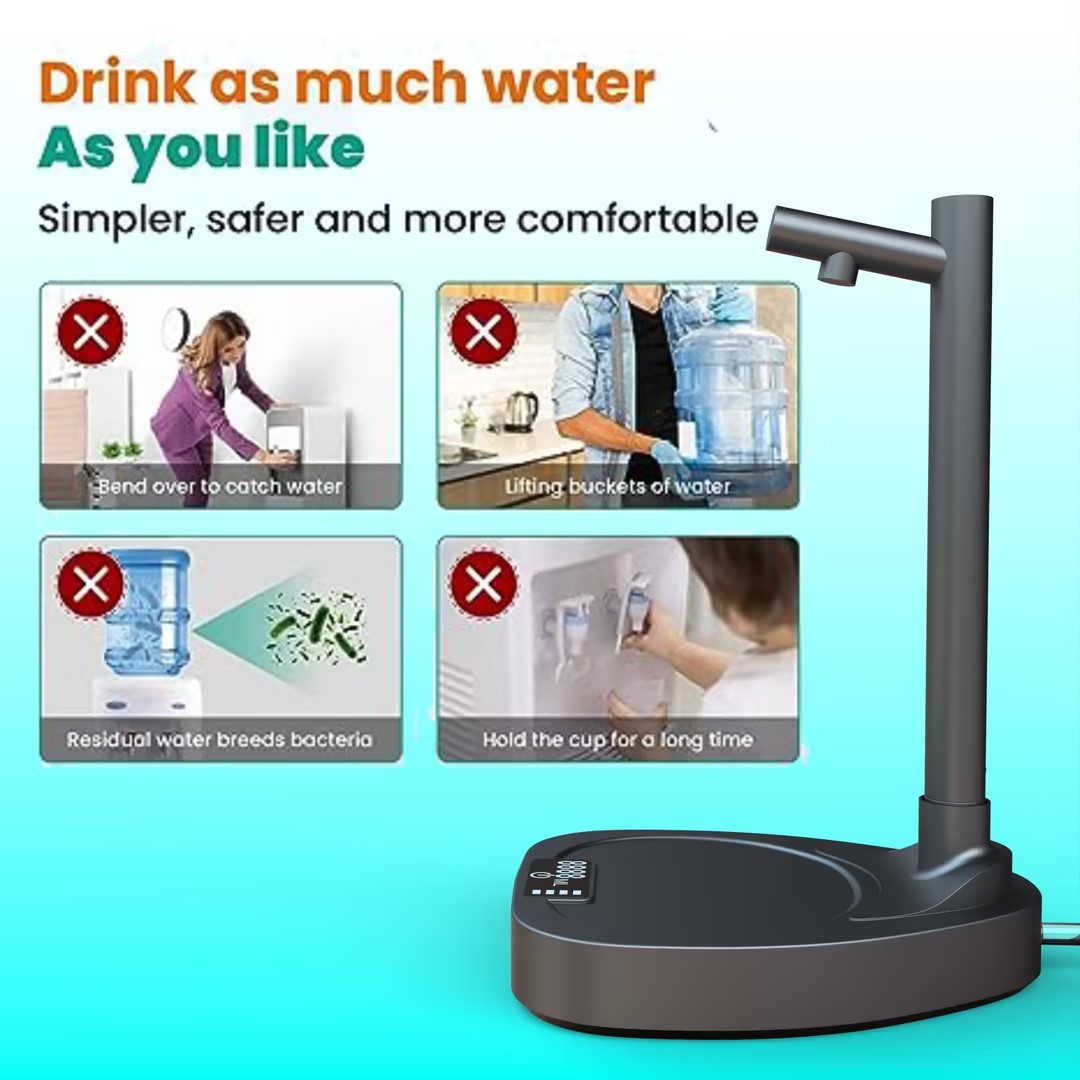 Automatic Water Dispenser with Stand – Rechargeable & Extended Tube